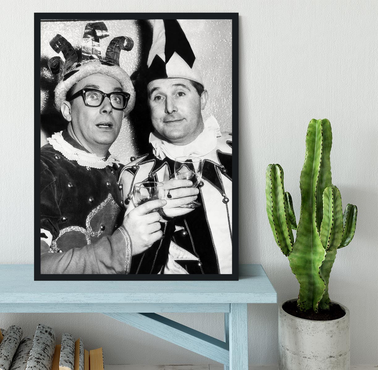 Morecambe and Wise dressed as court jesters Framed Print - Canvas Art Rocks - 2