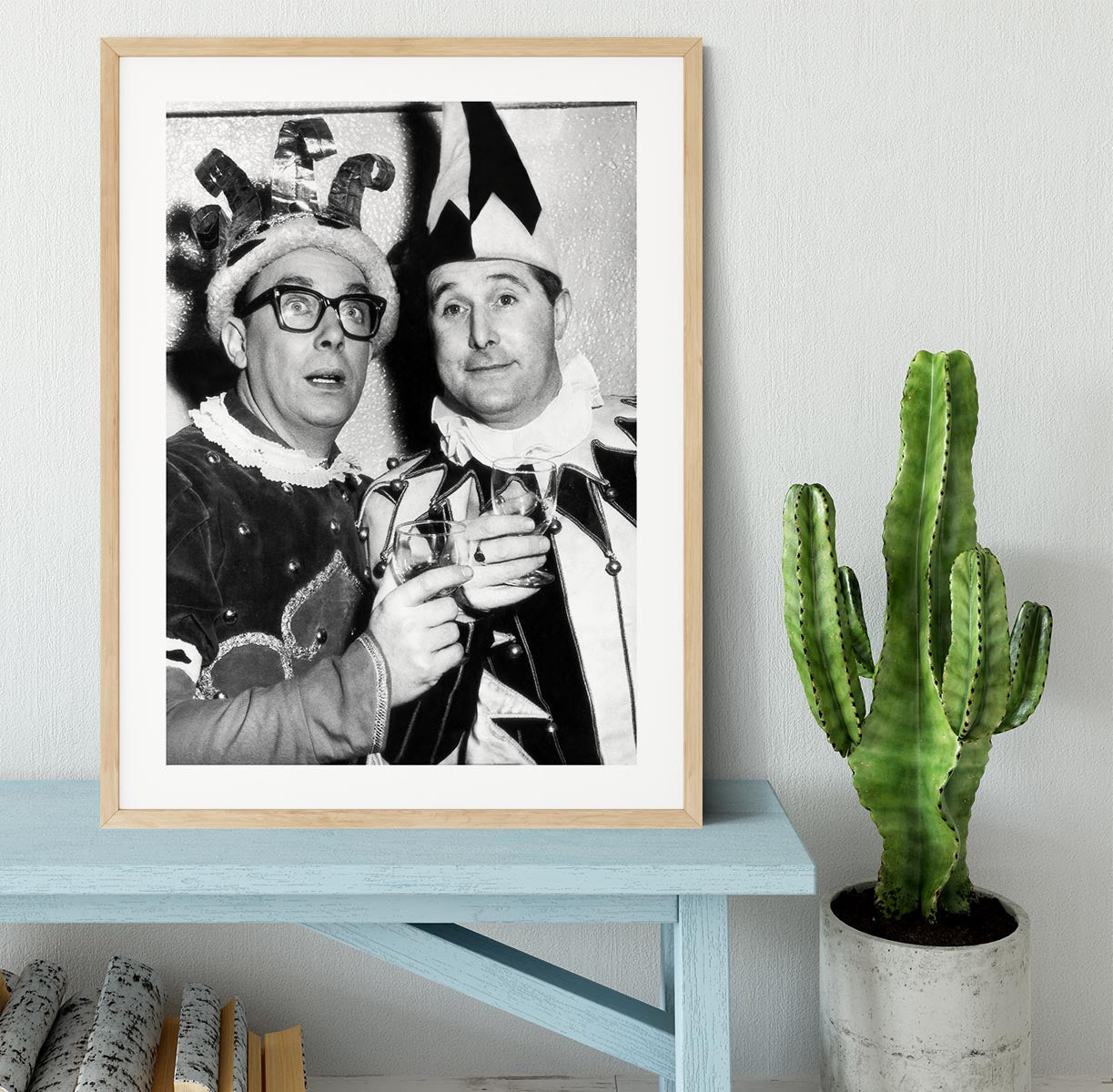Morecambe and Wise dressed as court jesters Framed Print - Canvas Art Rocks - 3