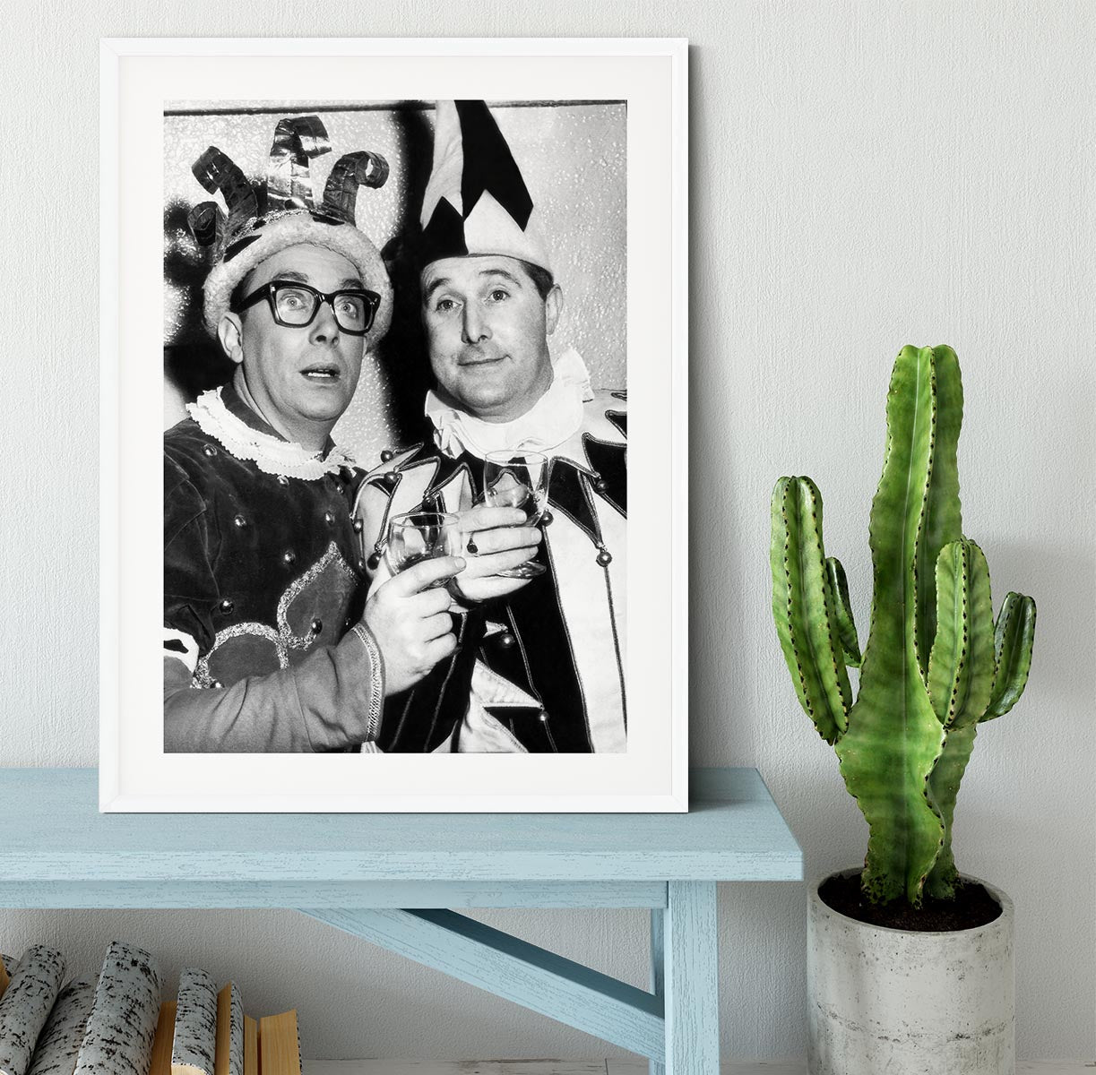 Morecambe and Wise dressed as court jesters Framed Print - Canvas Art Rocks - 5