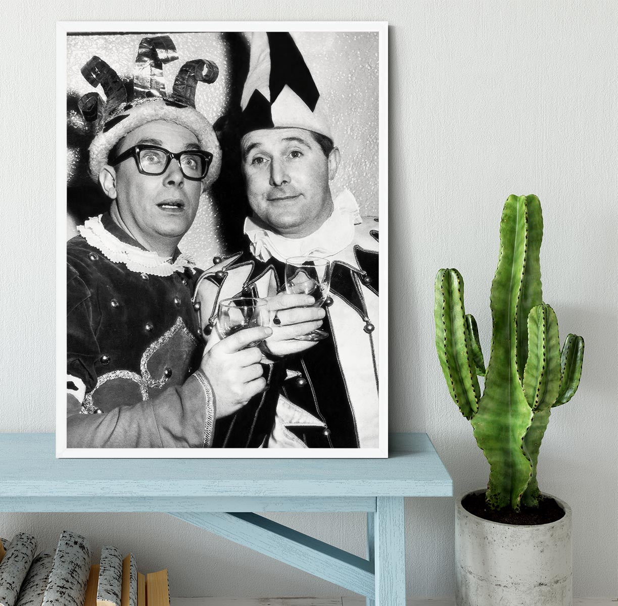 Morecambe and Wise dressed as court jesters Framed Print - Canvas Art Rocks -6