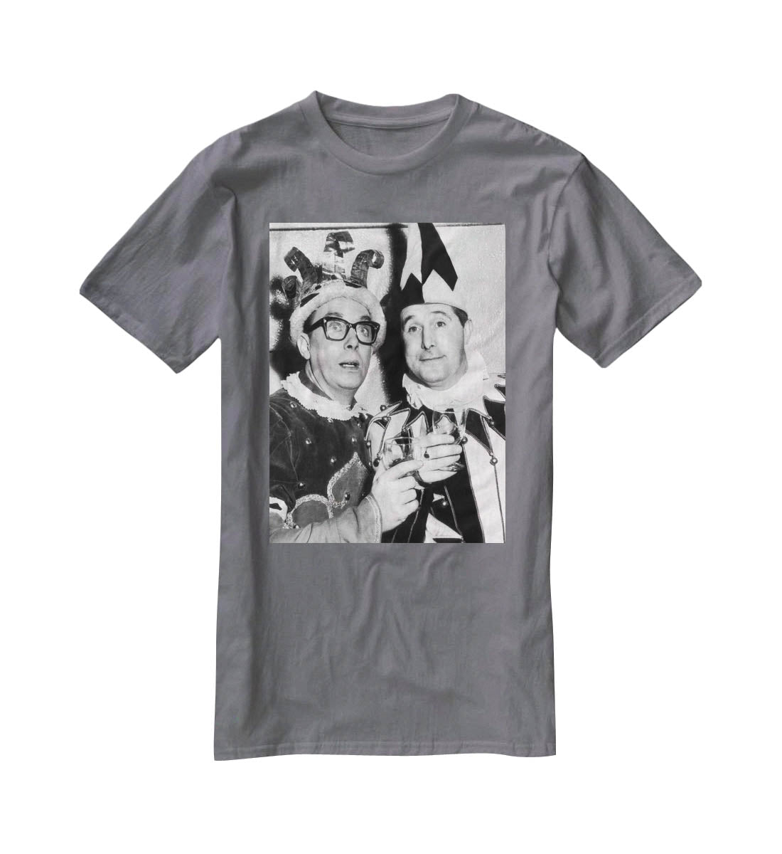 Morecambe and Wise dressed as court jesters T-Shirt - Canvas Art Rocks - 3