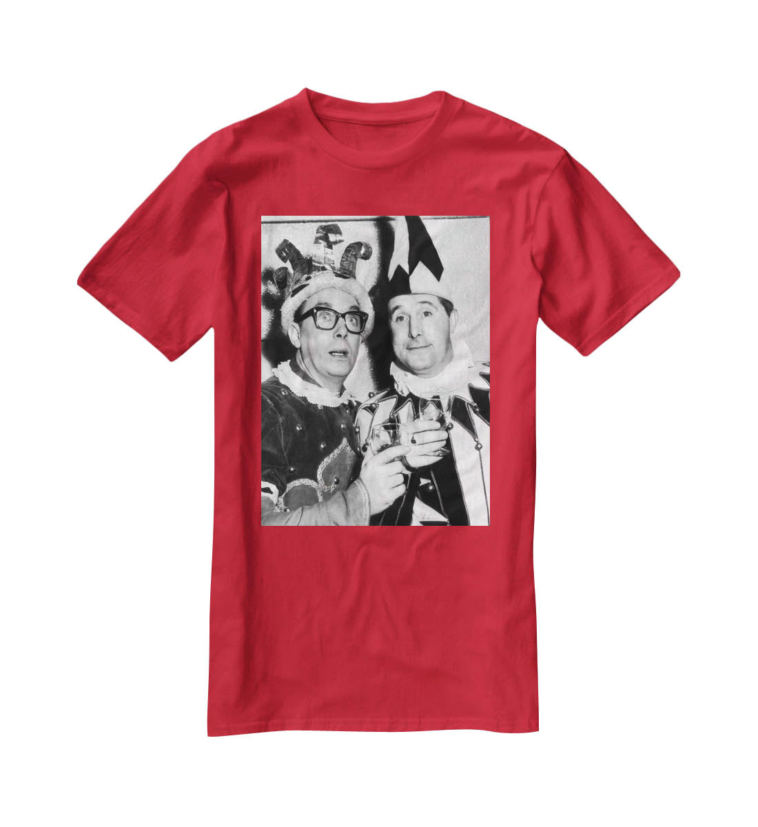 Morecambe and Wise dressed as court jesters T-Shirt - Canvas Art Rocks - 4