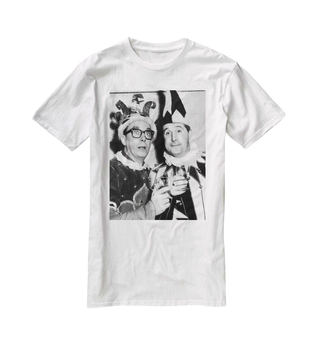 Morecambe and Wise dressed as court jesters T-Shirt - Canvas Art Rocks - 5