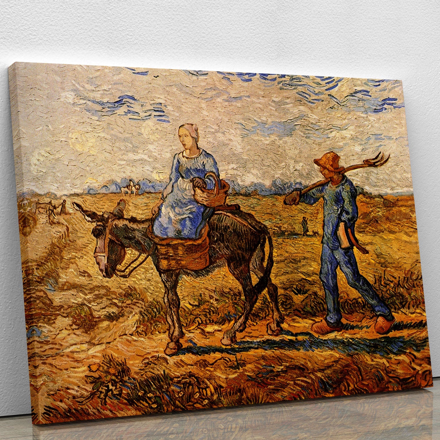 Morning Peasant Couple Going to Work by Van Gogh Canvas Print or Poster - Canvas Art Rocks - 1