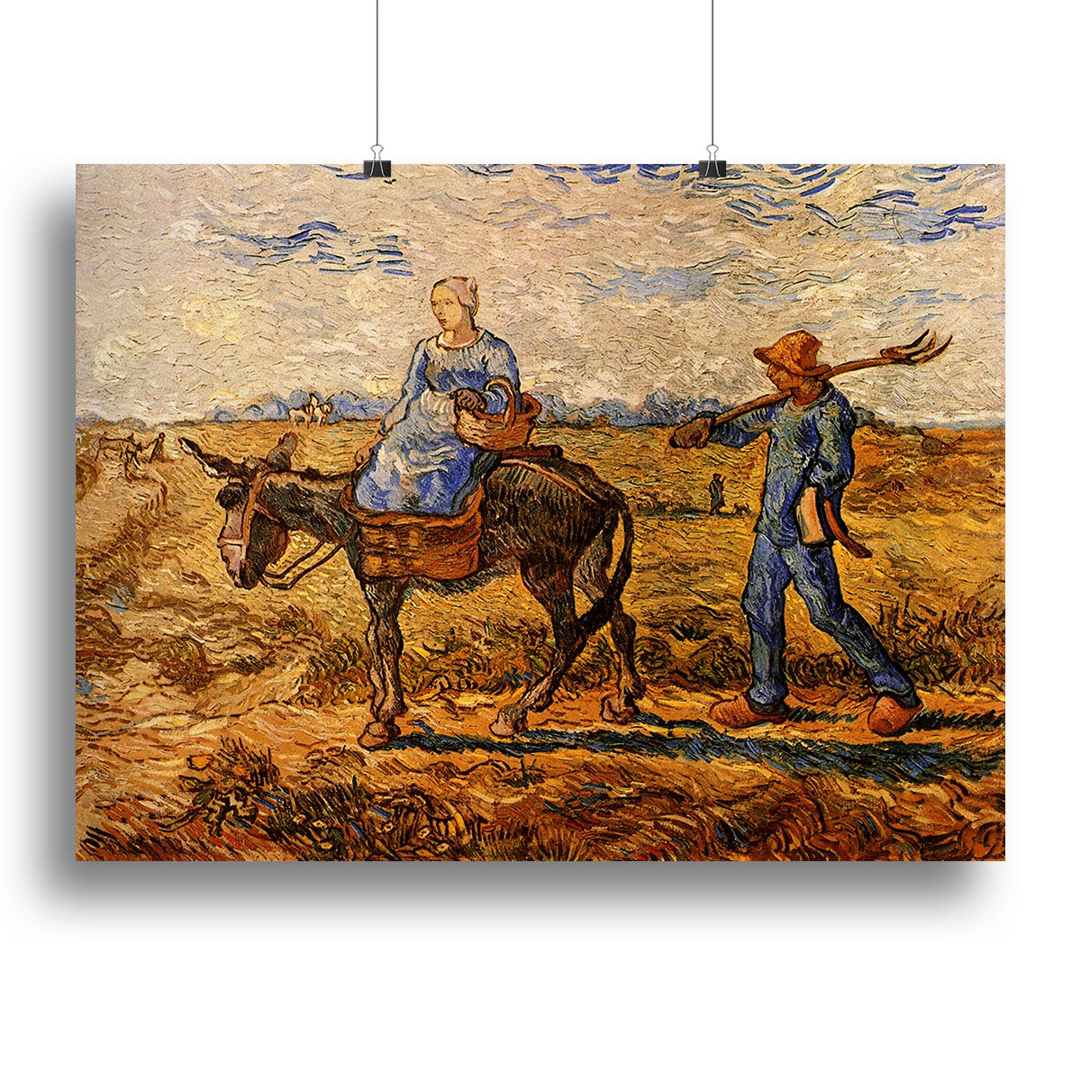 Morning Peasant Couple Going to Work by Van Gogh Canvas Print or Poster - Canvas Art Rocks - 2