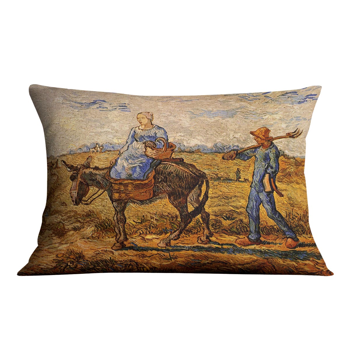 Morning Peasant Couple Going to Work by Van Gogh Cushion