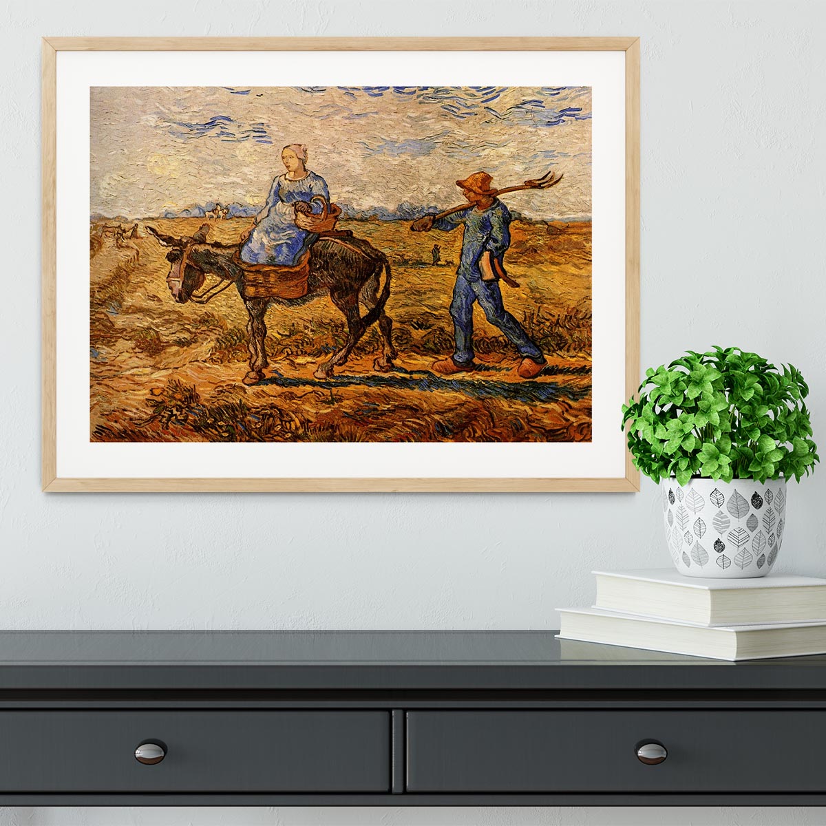 Morning Peasant Couple Going to Work by Van Gogh Framed Print - Canvas Art Rocks - 3
