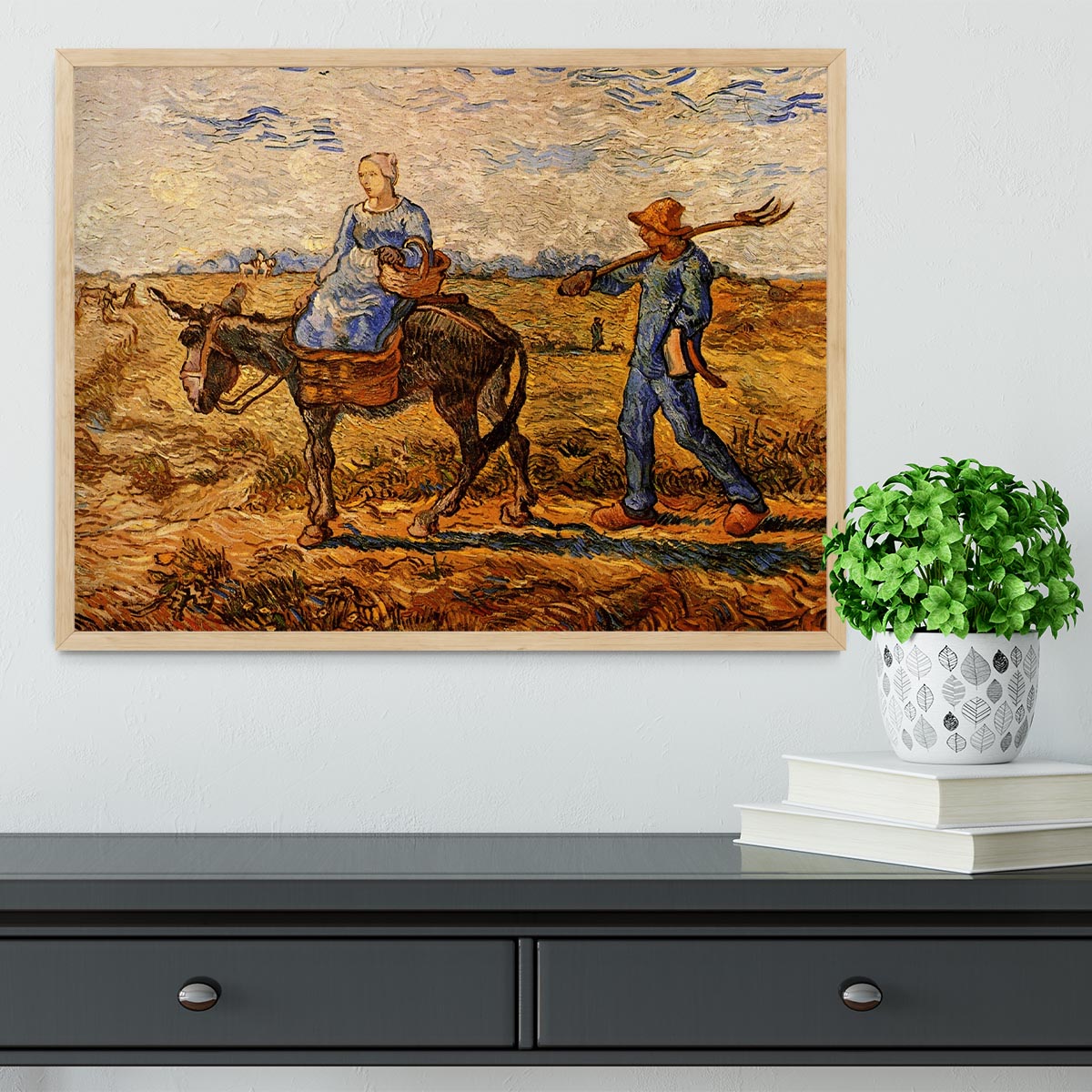 Morning Peasant Couple Going to Work by Van Gogh Framed Print - Canvas Art Rocks - 4