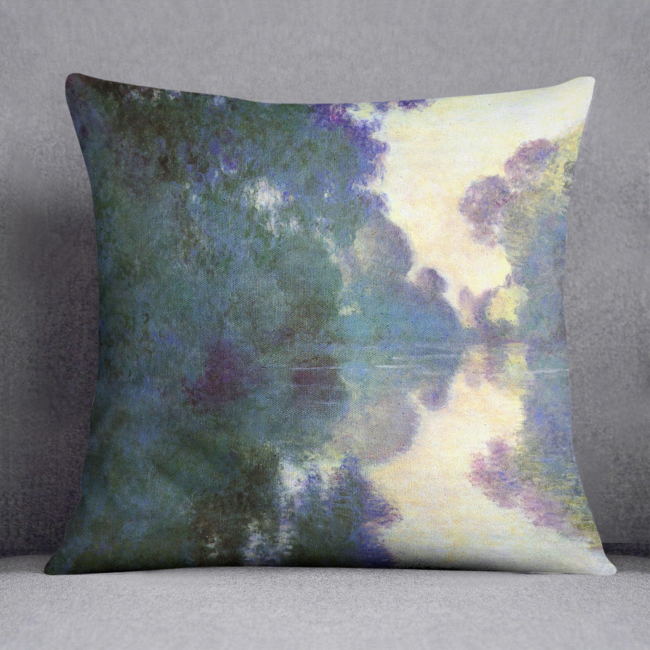 Morning on the Seine at Giverny by Monet Cushion