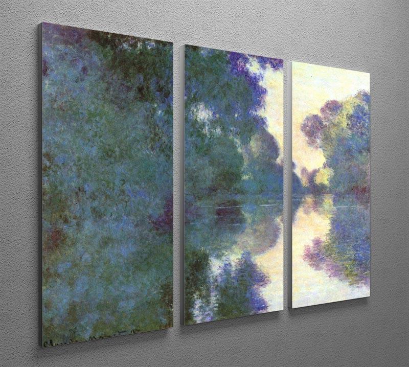 Morning on the Seine at Giverny by Monet Split Panel Canvas Print - Canvas Art Rocks - 4