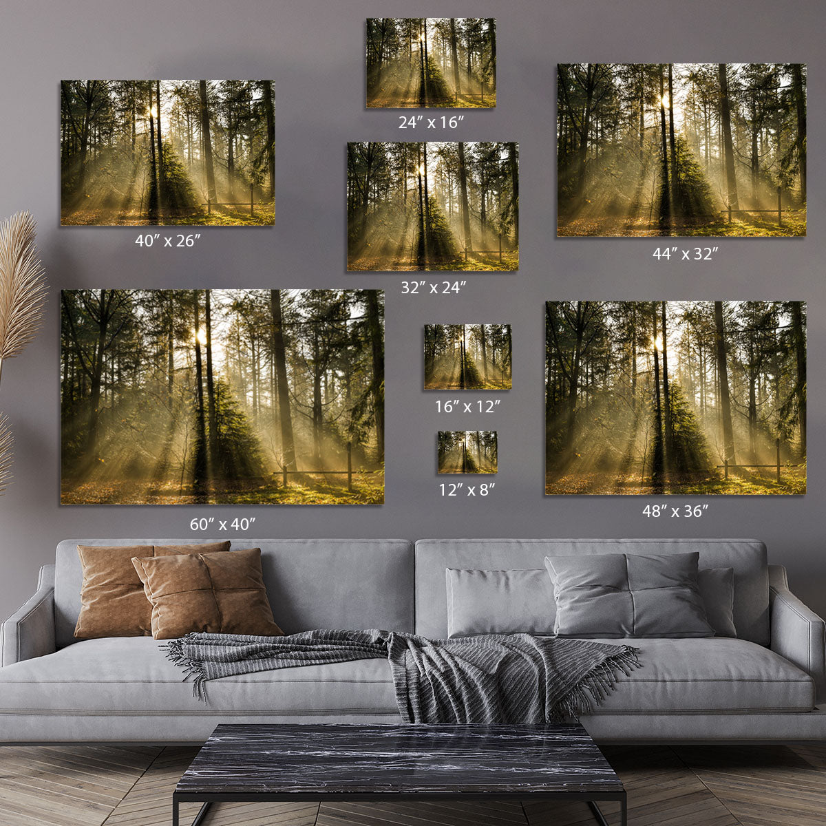 Morning sun in the forrest Canvas Print or Poster - Canvas Art Rocks - 7
