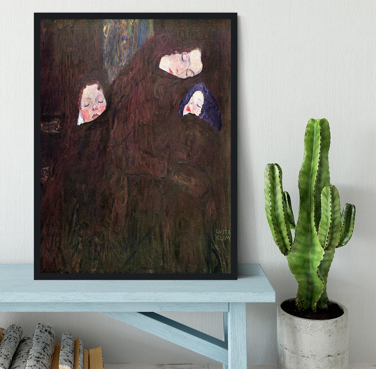 Mother with Children by Klimt Framed Print - Canvas Art Rocks - 2