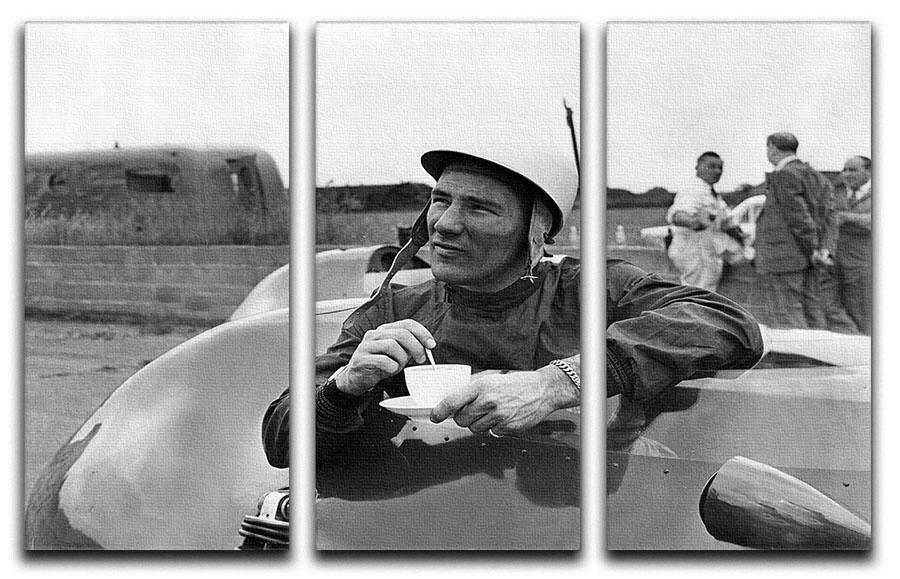 Motor racing driver Stirling Moss 3 Split Panel Canvas Print - Canvas Art Rocks - 1