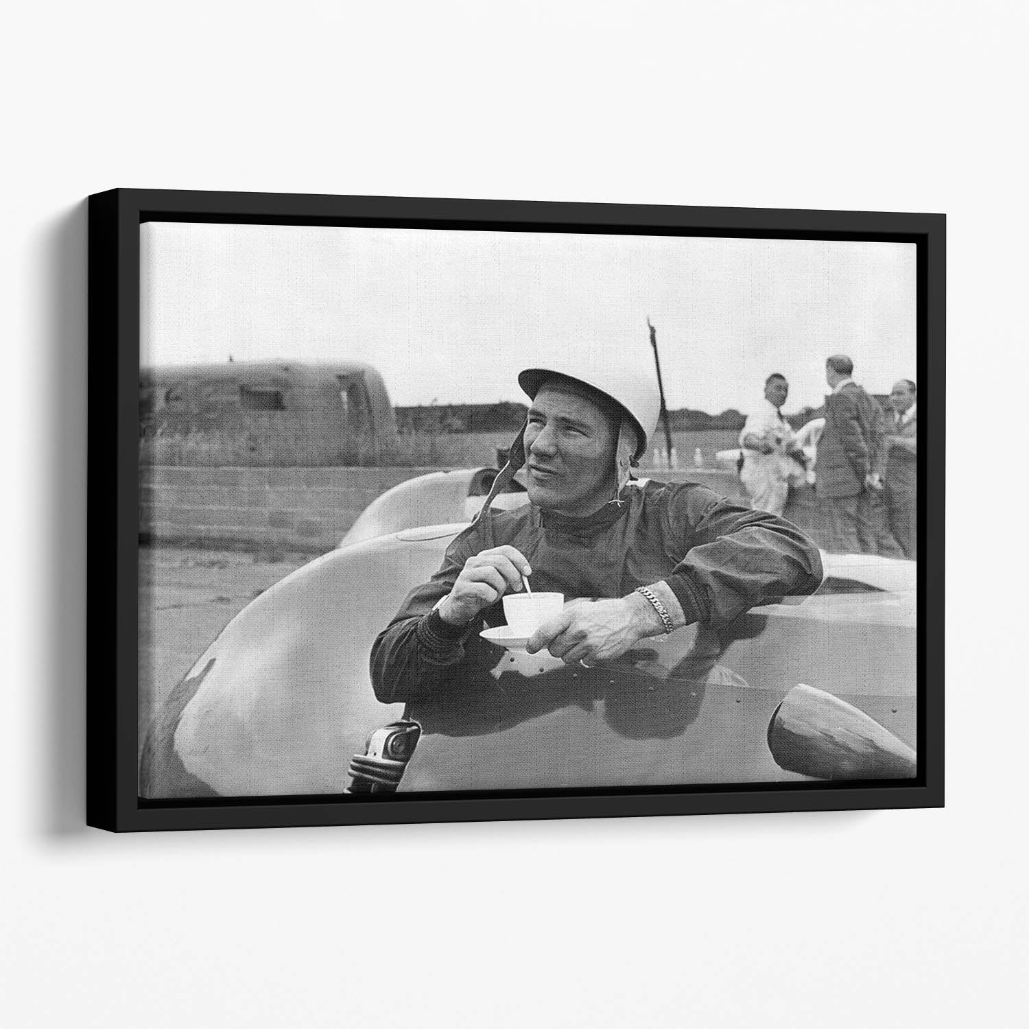 Motor racing driver Stirling Moss Floating Framed Canvas