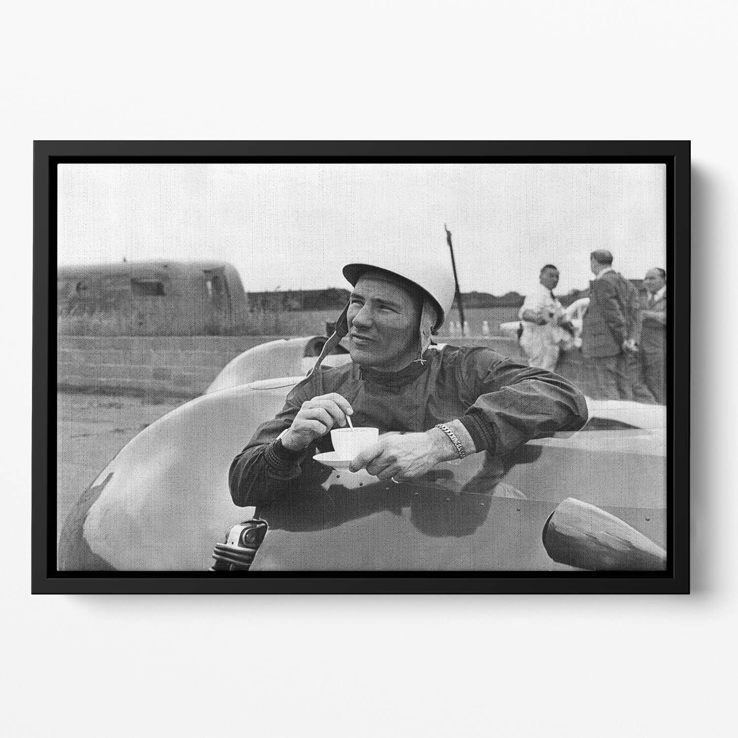 Motor racing driver Stirling Moss Floating Framed Canvas