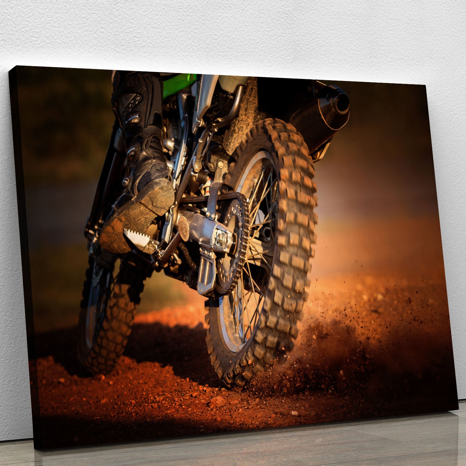 Motorbike on dirt track Canvas Print or Poster - Canvas Art Rocks - 1