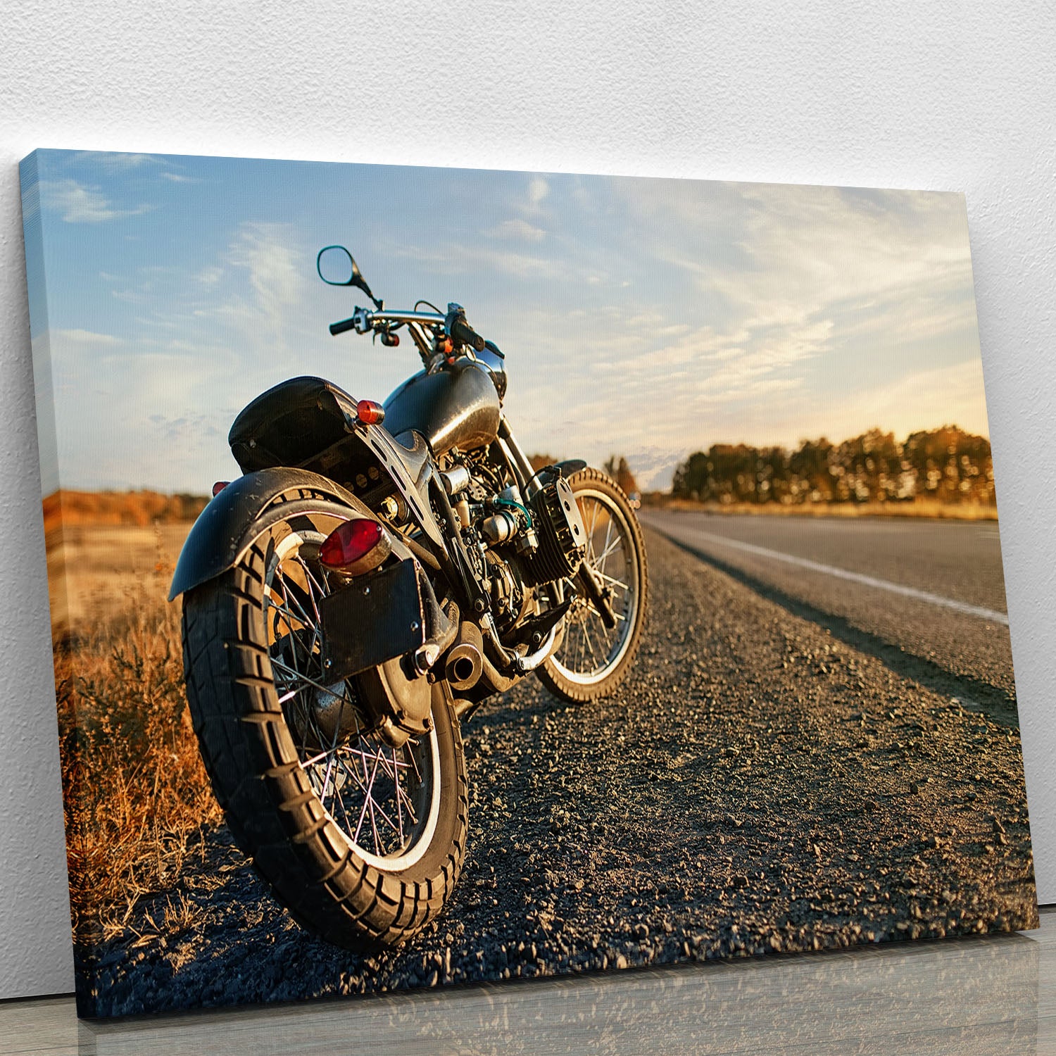 Motorbike under the clear sky Canvas Print or Poster - Canvas Art Rocks - 1