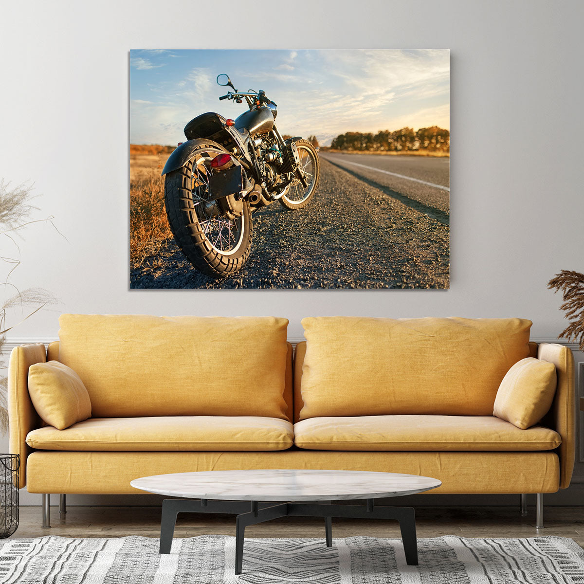 Motorbike under the clear sky Canvas Print or Poster - Canvas Art Rocks - 4