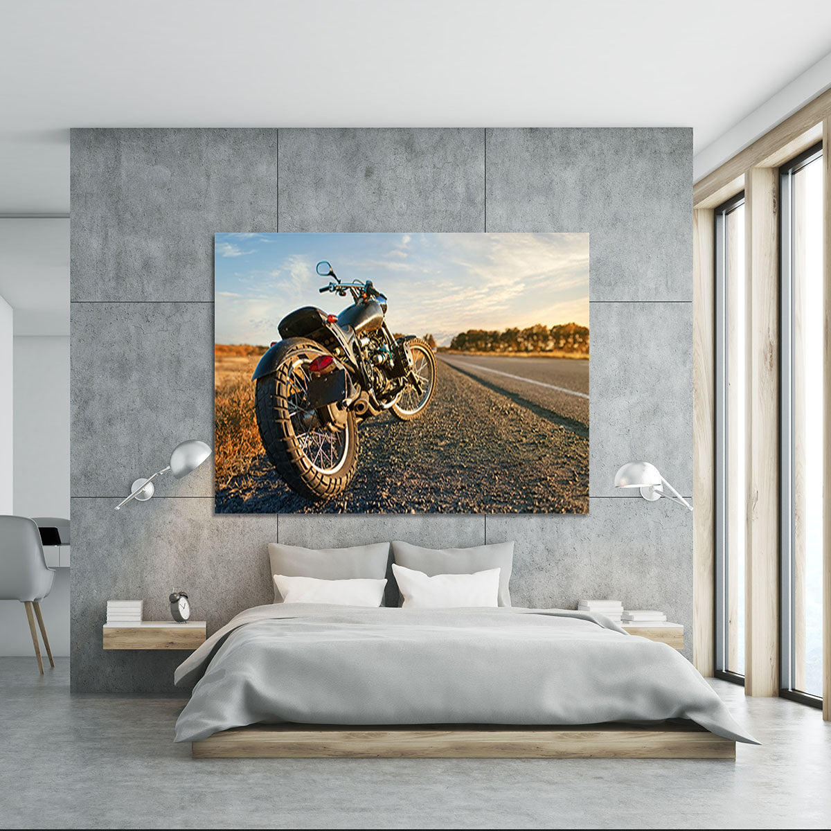 Motorbike under the clear sky Canvas Print or Poster - Canvas Art Rocks - 5