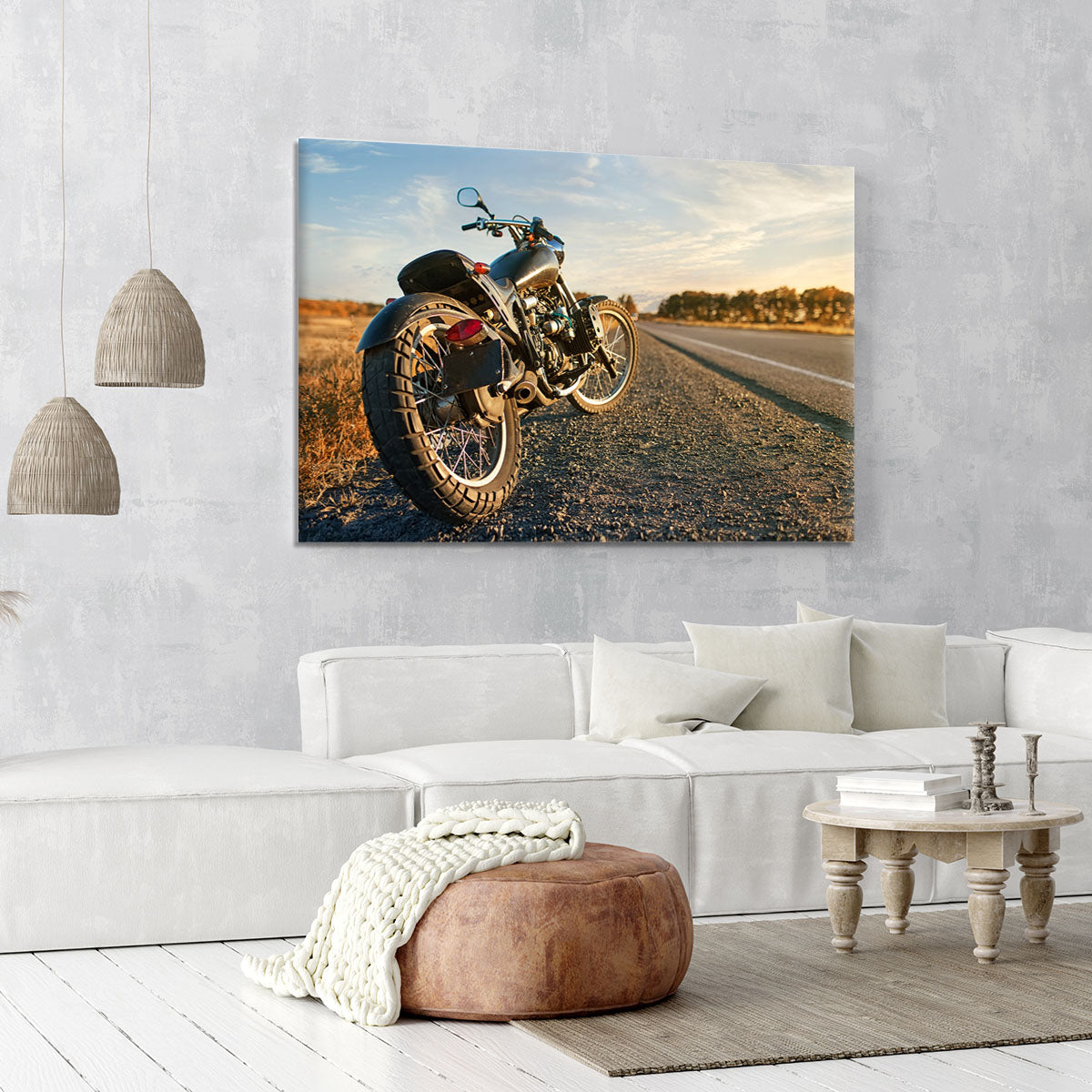 Motorbike under the clear sky Canvas Print or Poster - Canvas Art Rocks - 6