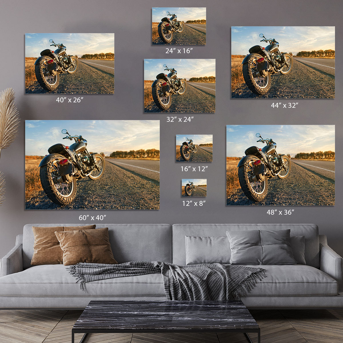 Motorbike under the clear sky Canvas Print or Poster - Canvas Art Rocks - 7