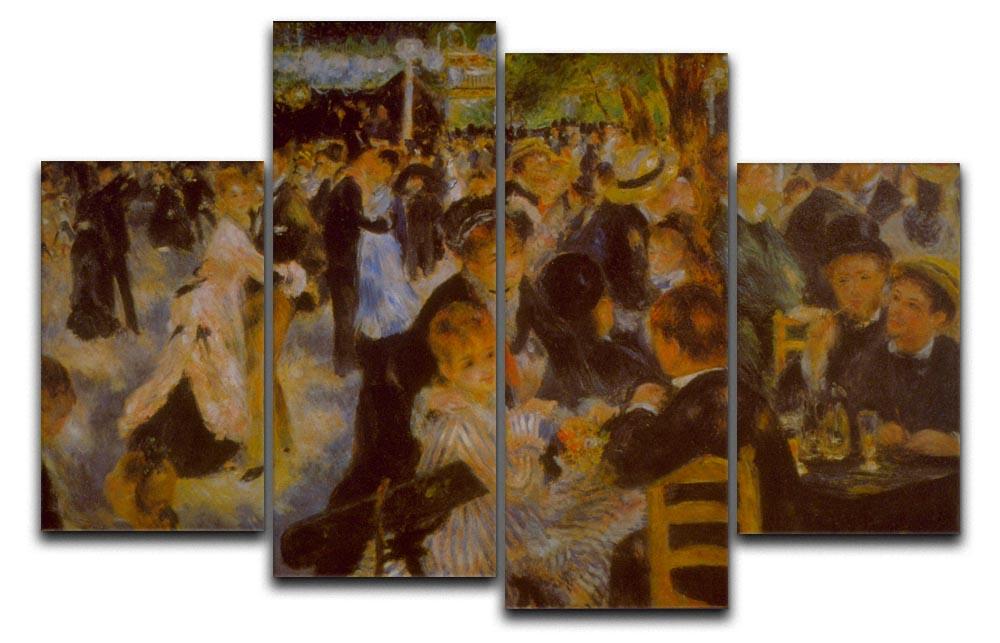 Moulin Galette by Renoir 4 Split Panel Canvas  - Canvas Art Rocks - 1