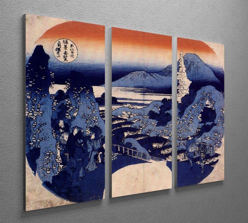 Mount Haruna by Hokusai 3 Split Panel Canvas Print - Canvas Art Rocks - 2