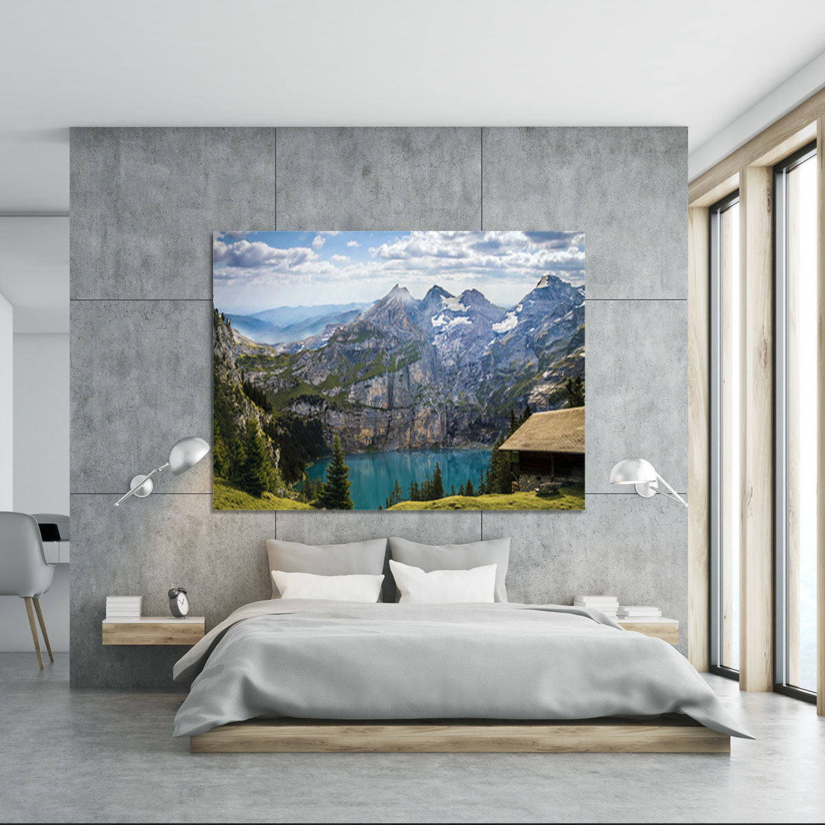 Mountains Over Looking Lake Canvas Print or Poster - Canvas Art Rocks - 5