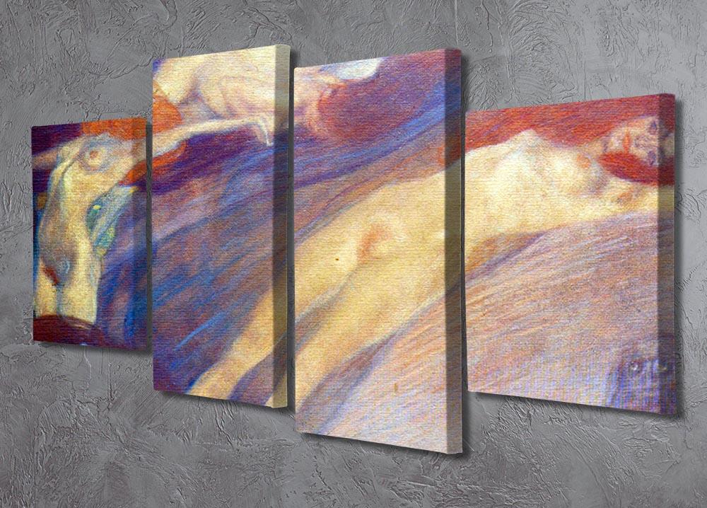 Moving water by Klimt 4 Split Panel Canvas - Canvas Art Rocks - 2