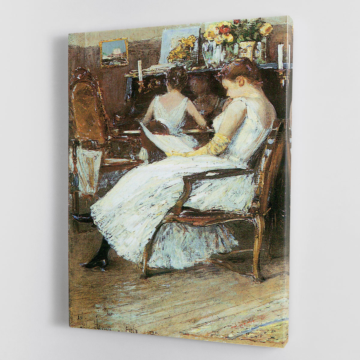 Mrs. Hassam and her sister by Hassam Canvas Print or Poster - Canvas Art Rocks - 1