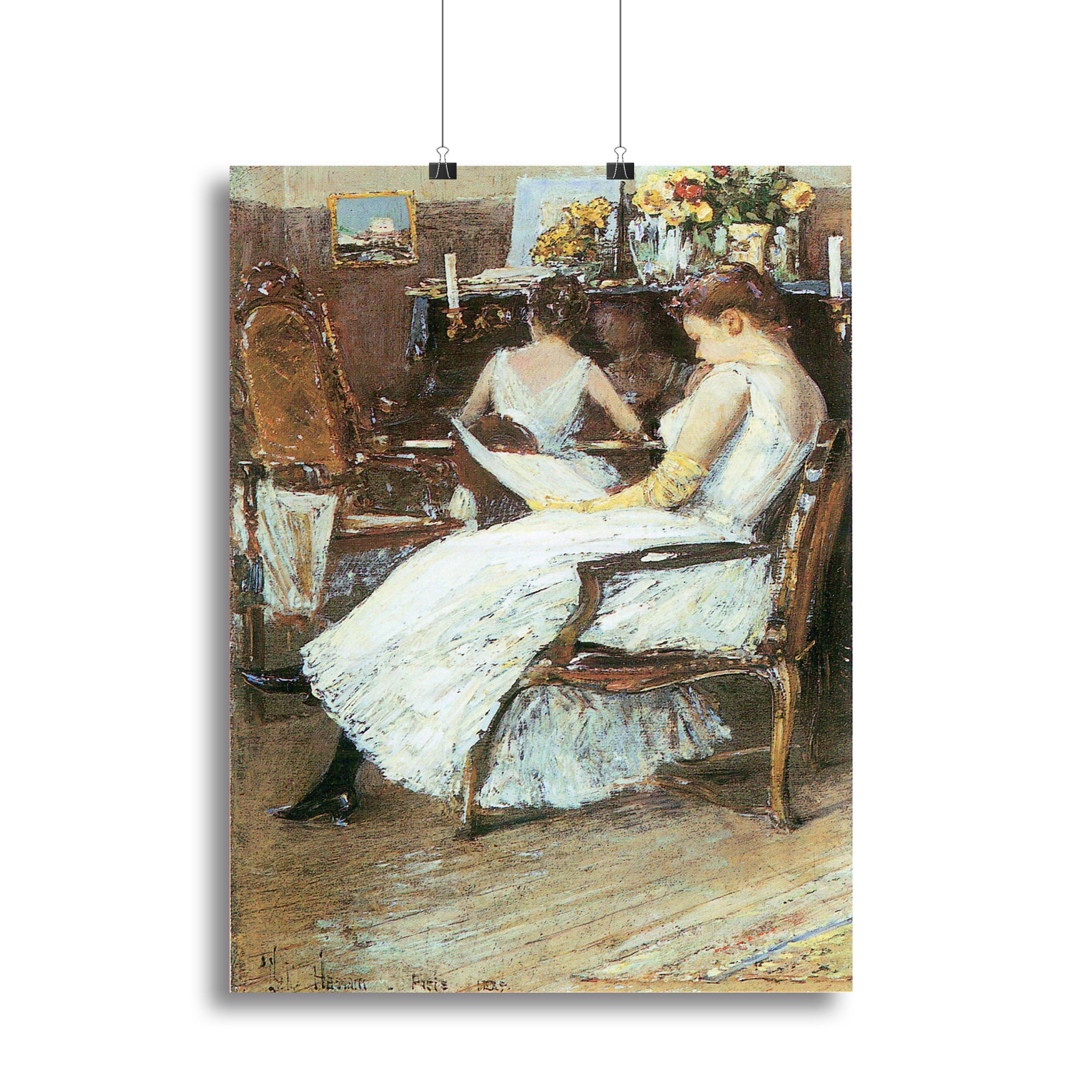 Mrs. Hassam and her sister by Hassam Canvas Print or Poster - Canvas Art Rocks - 2