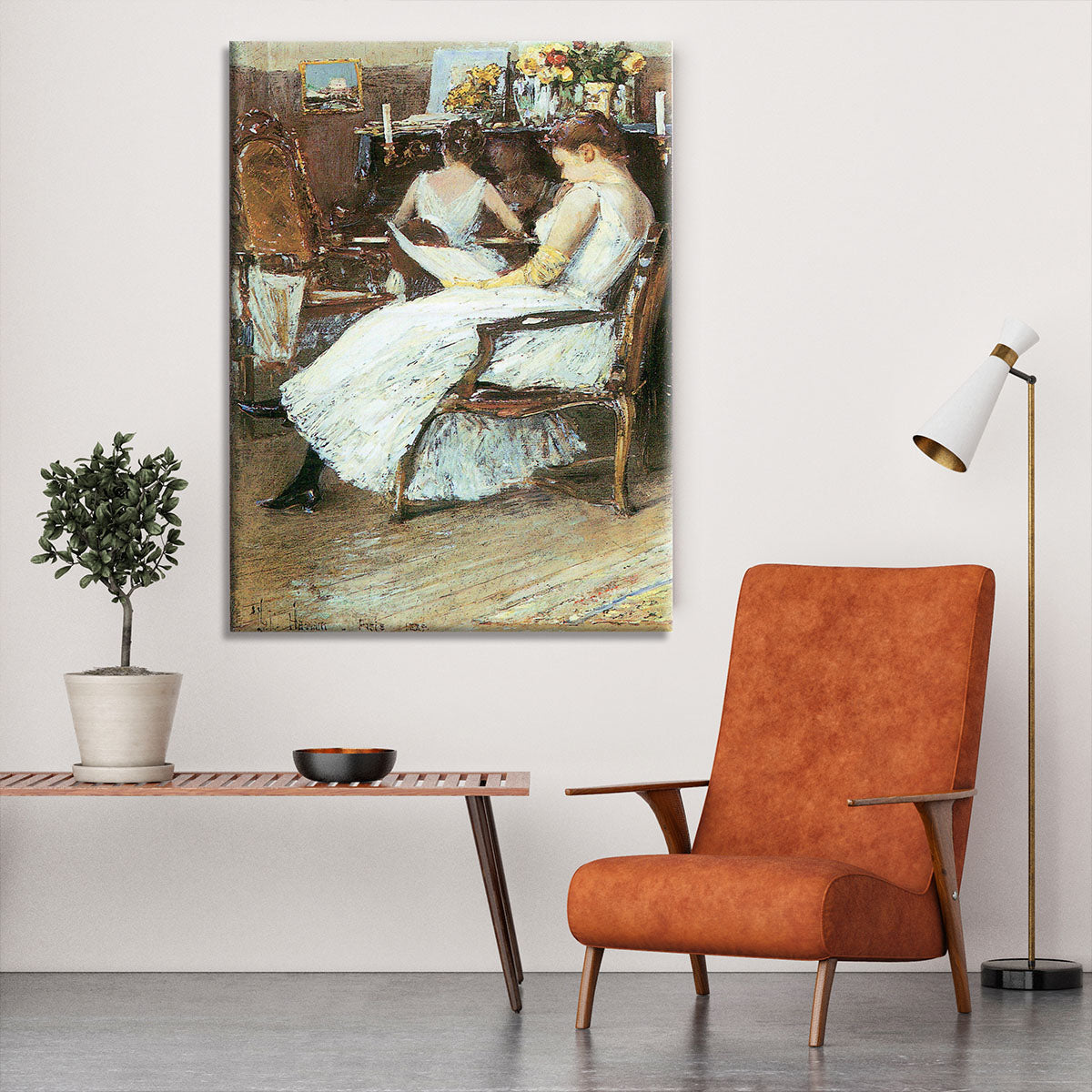 Mrs. Hassam and her sister by Hassam Canvas Print or Poster - Canvas Art Rocks - 6