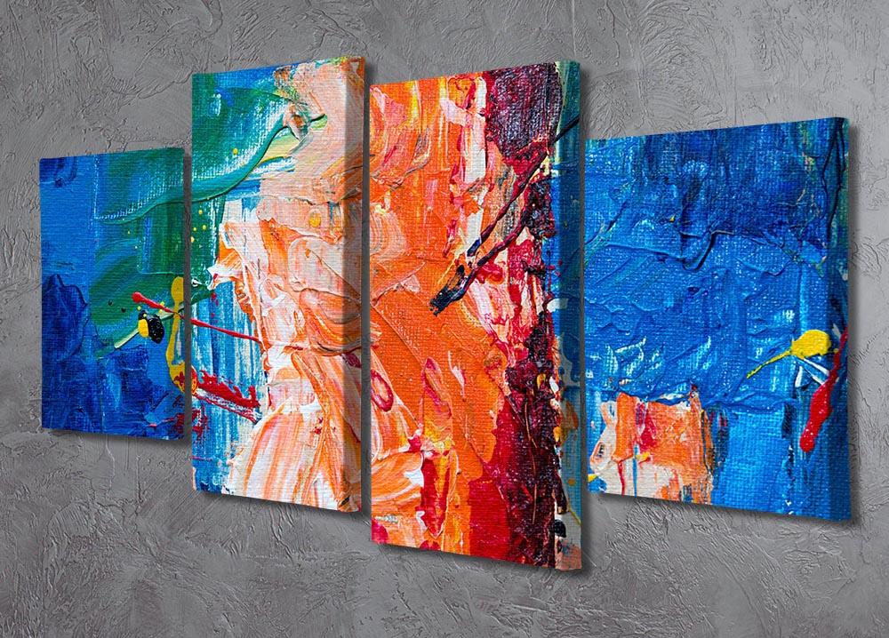 Multicolored Abstract Painting 4 Split Panel Canvas - Canvas Art Rocks - 2