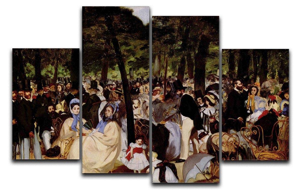 Music in Tuilerie Garden by Manet 4 Split Panel Canvas  - Canvas Art Rocks - 1