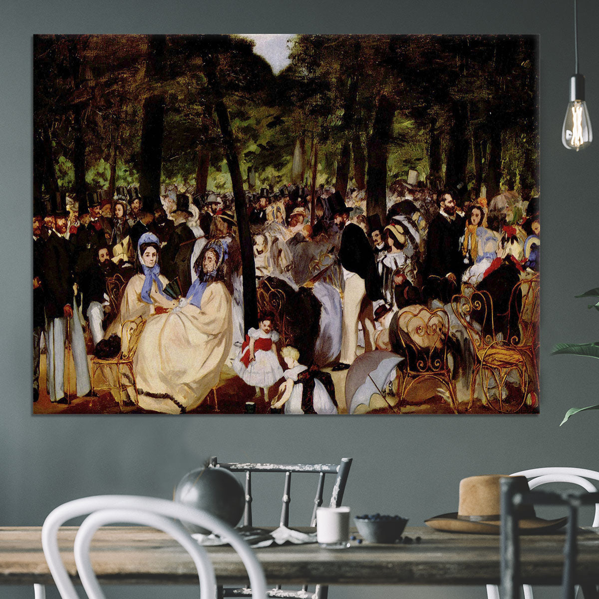 Music in Tuilerie Garden by Manet Canvas Print or Poster - Canvas Art Rocks - 3
