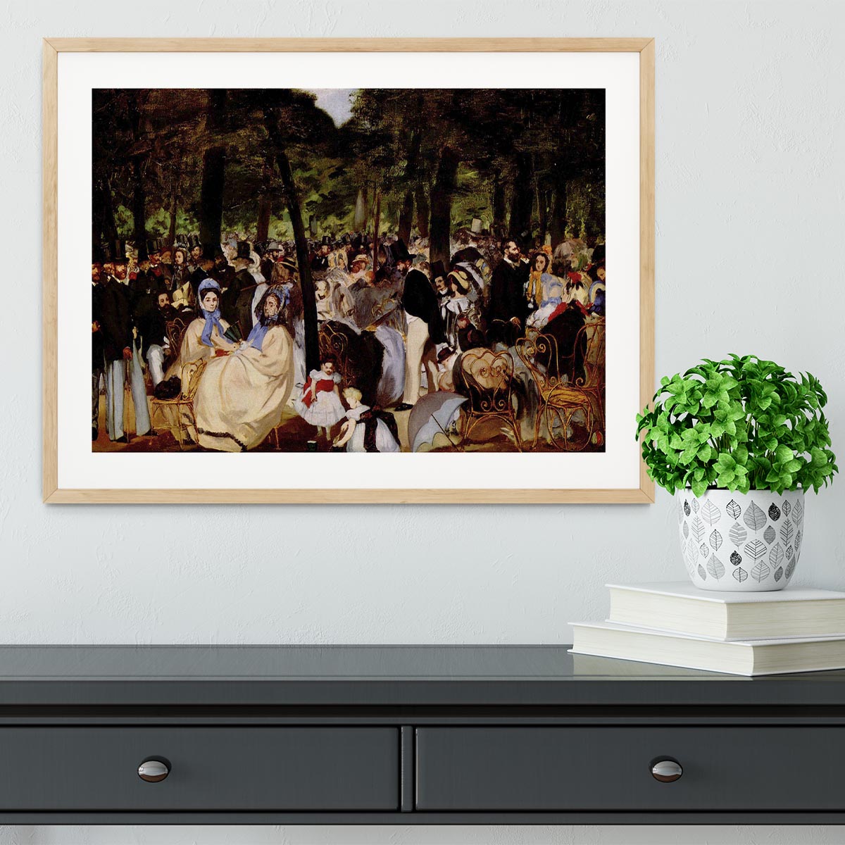 Music in Tuilerie Garden by Manet Framed Print - Canvas Art Rocks - 3