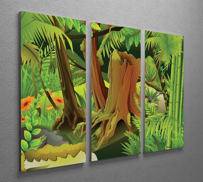 Mystic Jungle 3 Split Panel Canvas Print - Canvas Art Rocks - 2