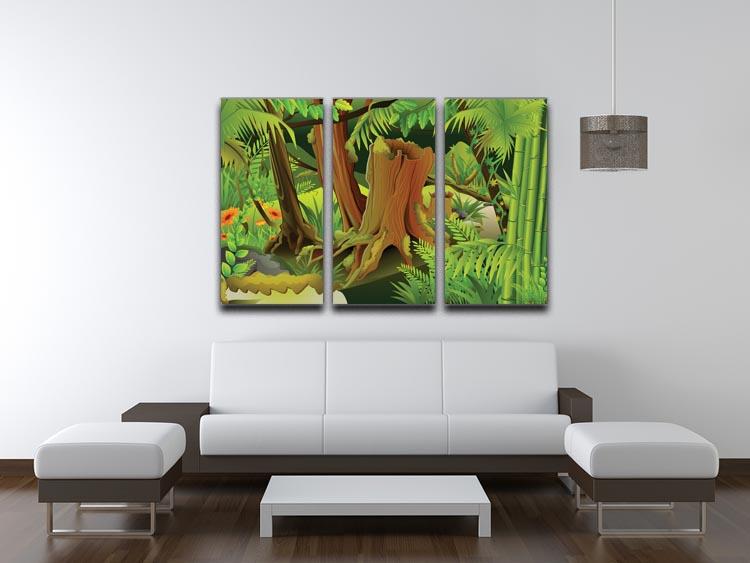 Mystic Jungle 3 Split Panel Canvas Print - Canvas Art Rocks - 3