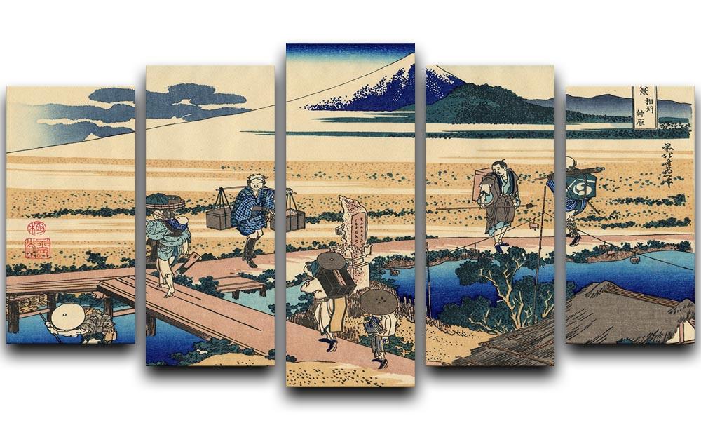 Nakahara in the Sagami province by Hokusai 5 Split Panel Canvas  - Canvas Art Rocks - 1