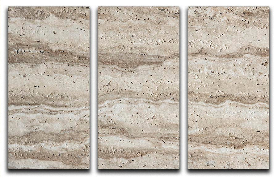 Natural Grey Tetxured Stone 3 Split Panel Canvas Print - Canvas Art Rocks - 1