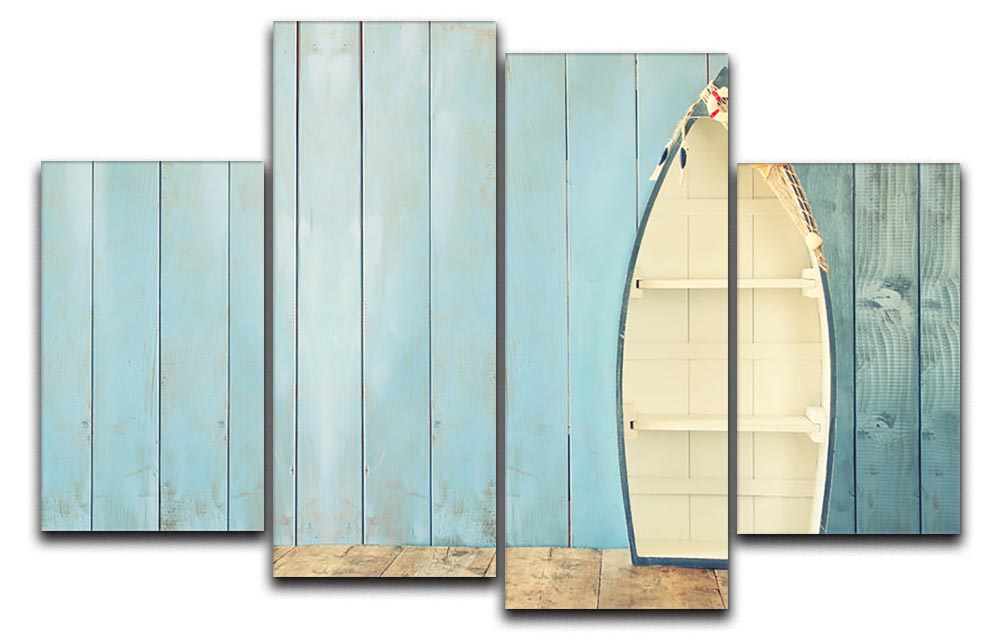 Nautical boat shape shelves 4 Split Panel Canvas - Canvas Art Rocks - 1