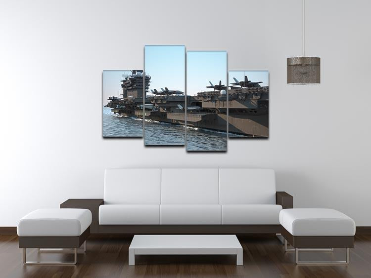 Navy aircraft carrier angled view 4 Split Panel Canvas  - Canvas Art Rocks - 3