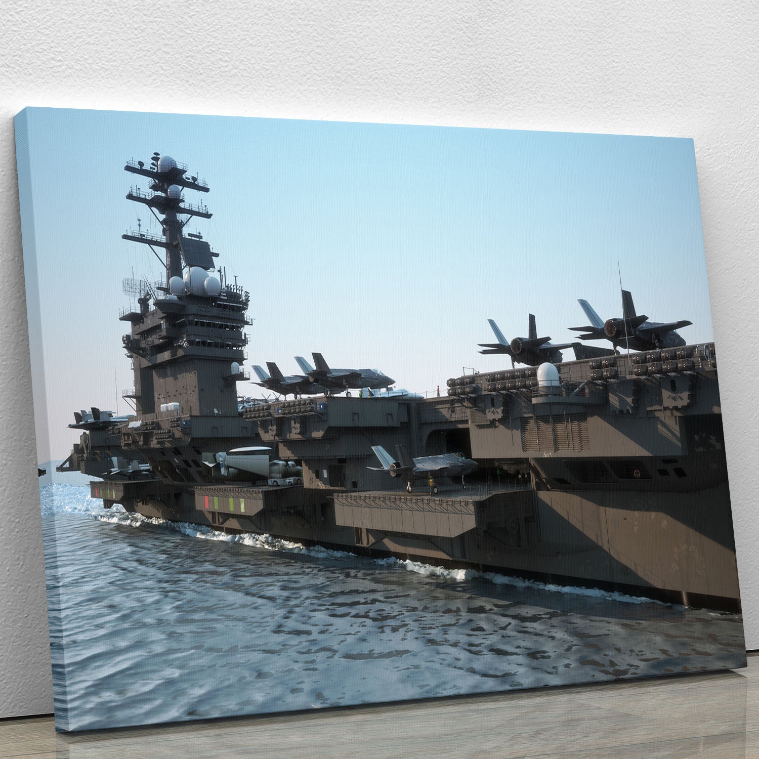 Navy aircraft carrier angled view Canvas Print or Poster - Canvas Art Rocks - 1
