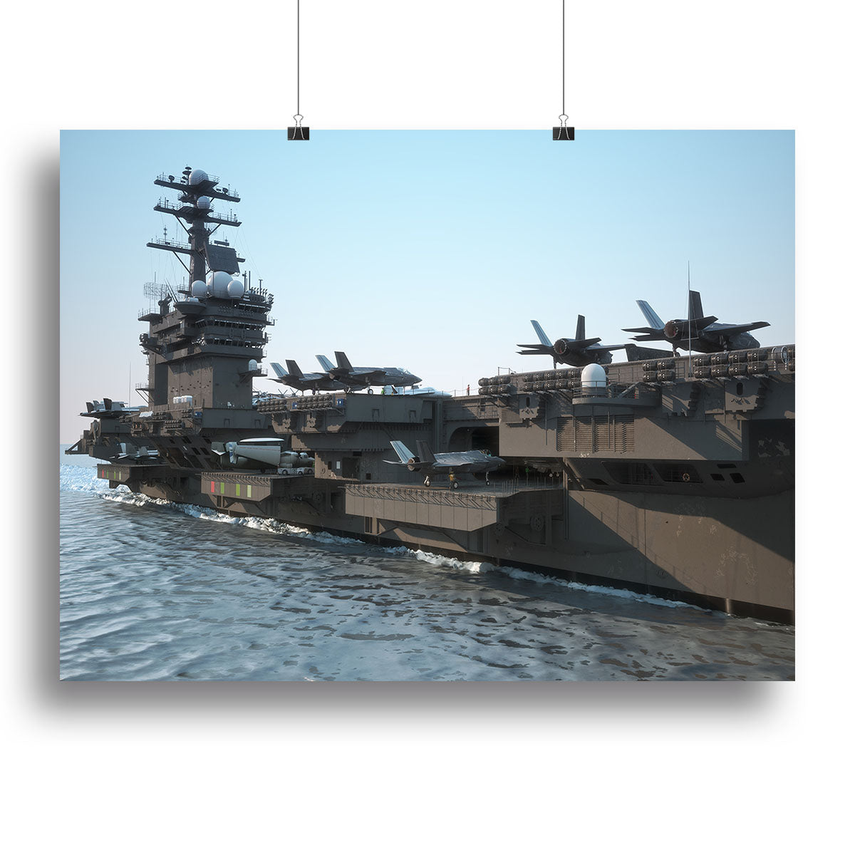 Navy aircraft carrier angled view Canvas Print or Poster - Canvas Art Rocks - 2