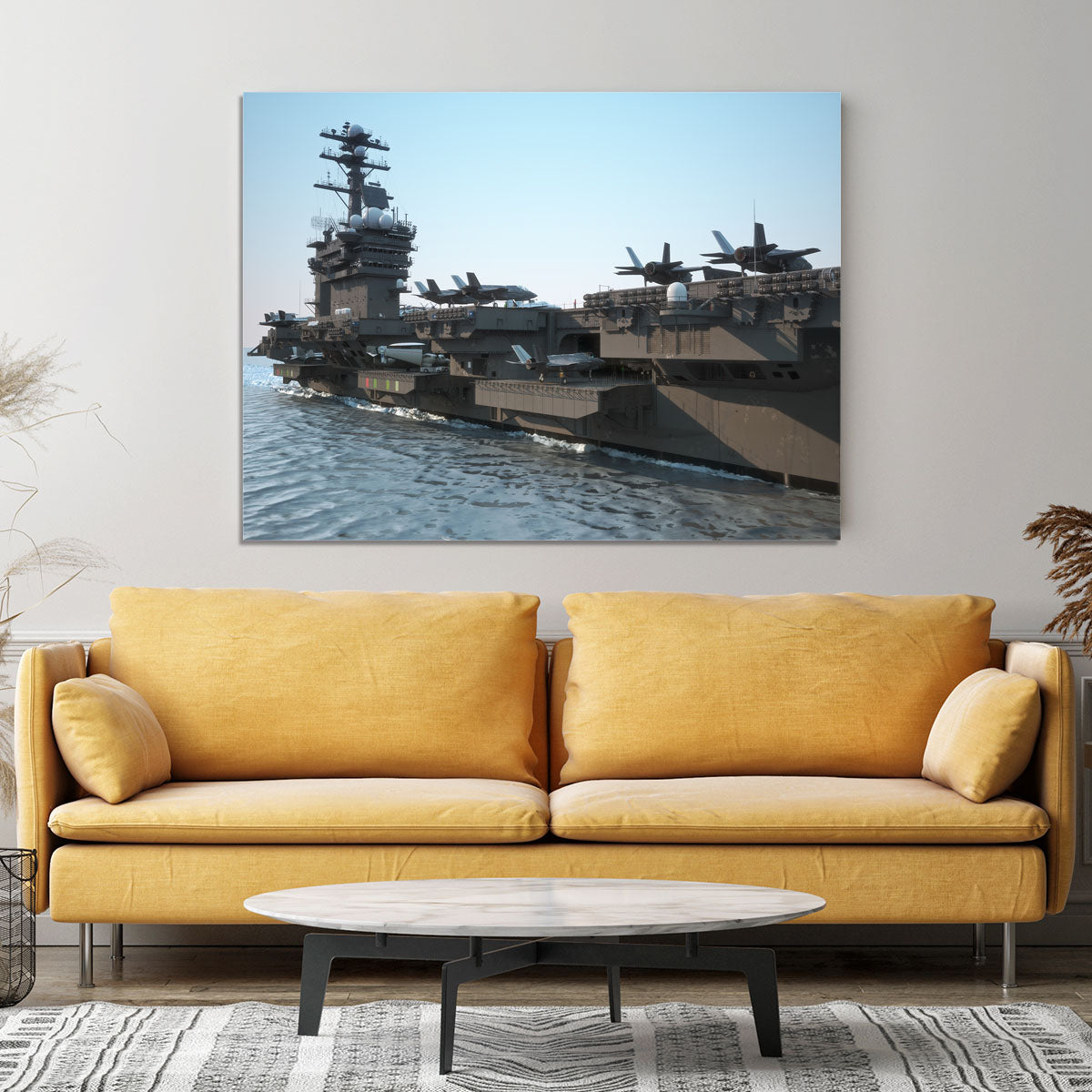 Navy aircraft carrier angled view Canvas Print or Poster - Canvas Art Rocks - 4