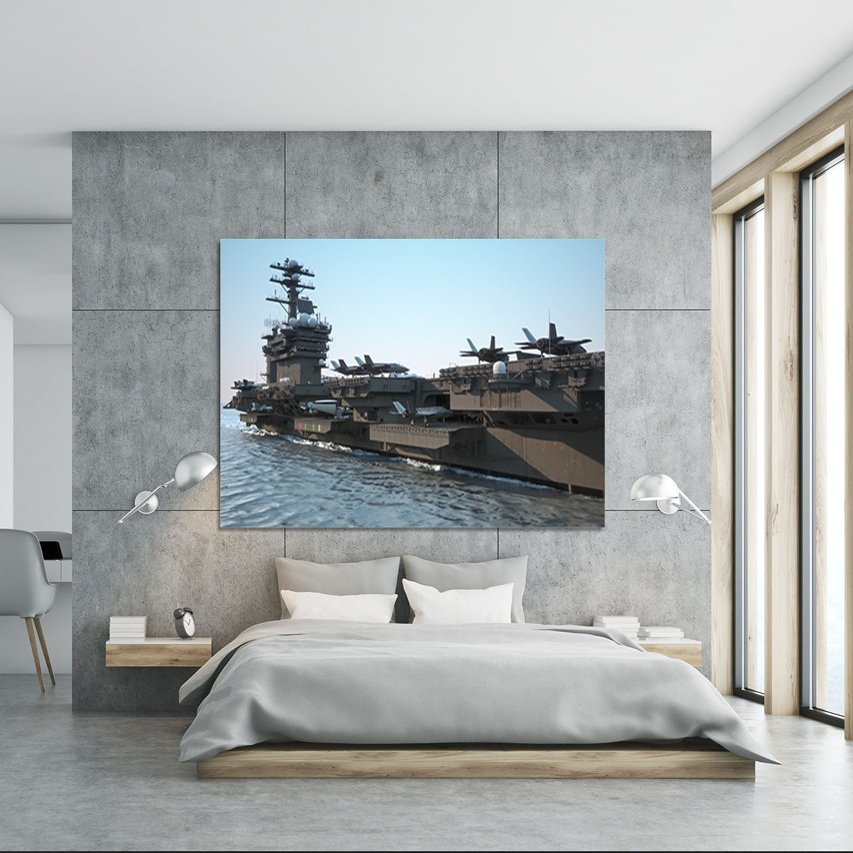 Navy aircraft carrier angled view Canvas Print or Poster - Canvas Art Rocks - 5