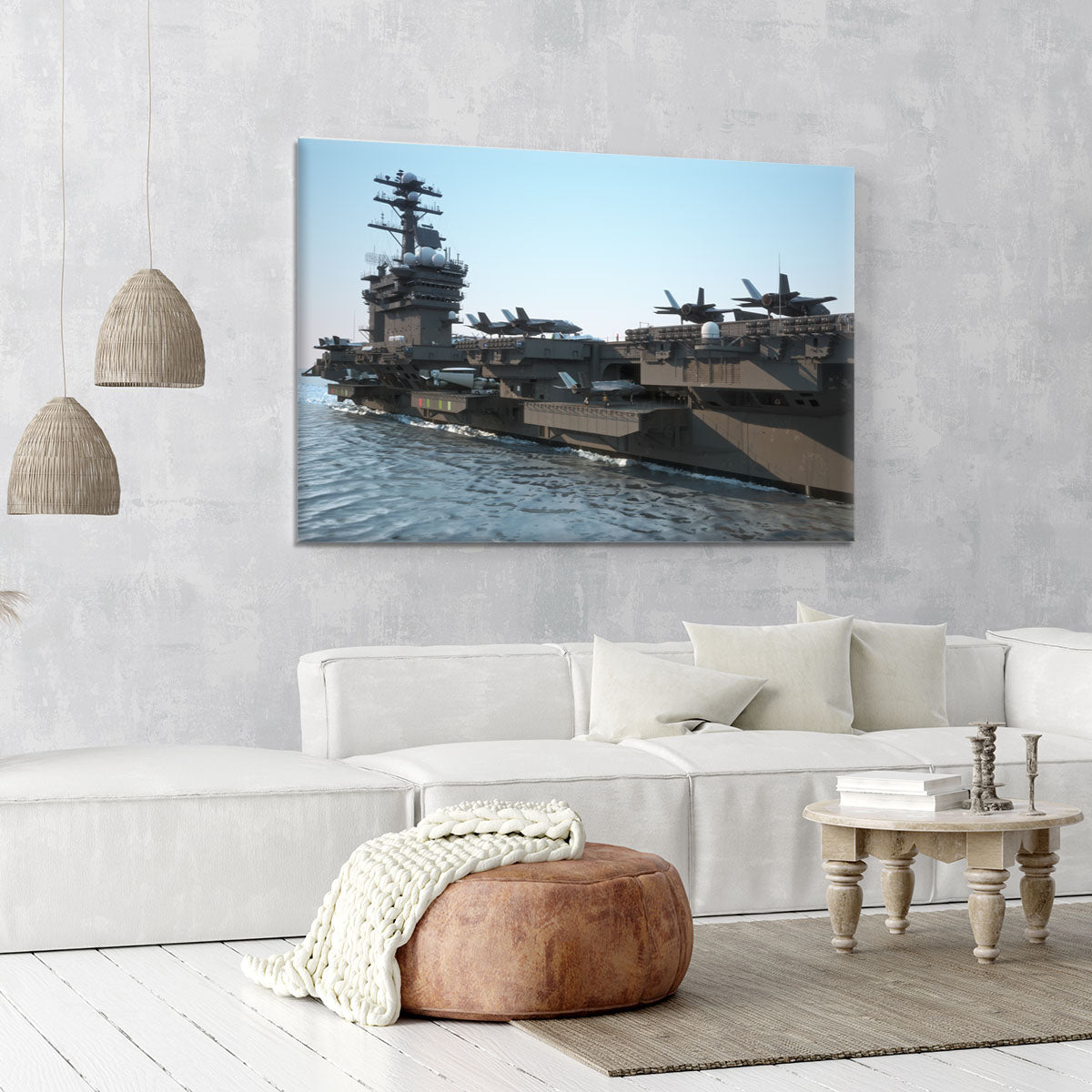 Navy aircraft carrier angled view Canvas Print or Poster - Canvas Art Rocks - 6