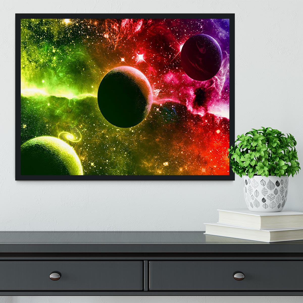Nebula Stars and Planets Framed Print - Canvas Art Rocks - 2