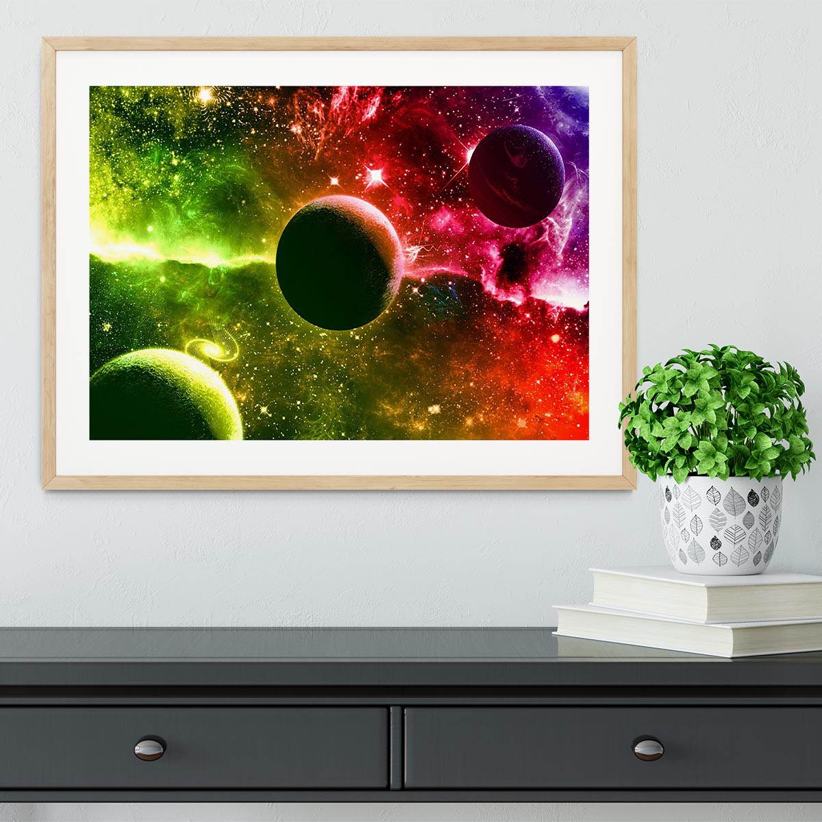 Nebula Stars and Planets Framed Print - Canvas Art Rocks - 3