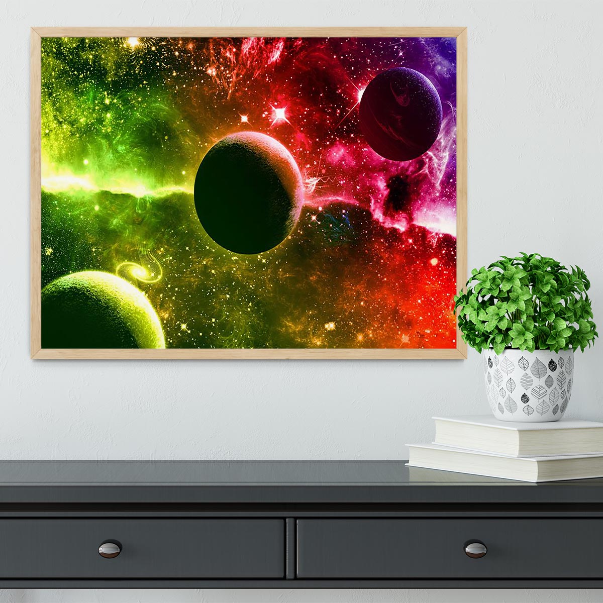 Nebula Stars and Planets Framed Print - Canvas Art Rocks - 4